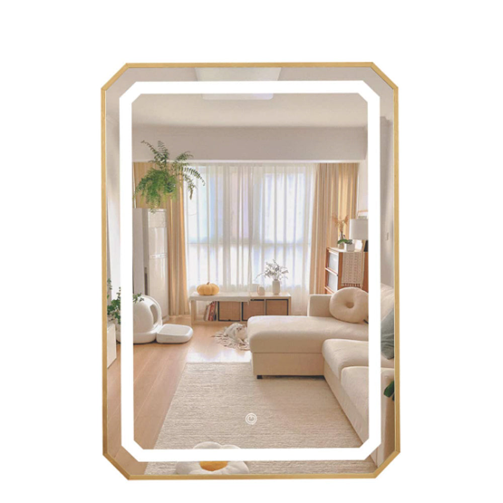 Gold Frame Mirror with LED Light MWMR04L