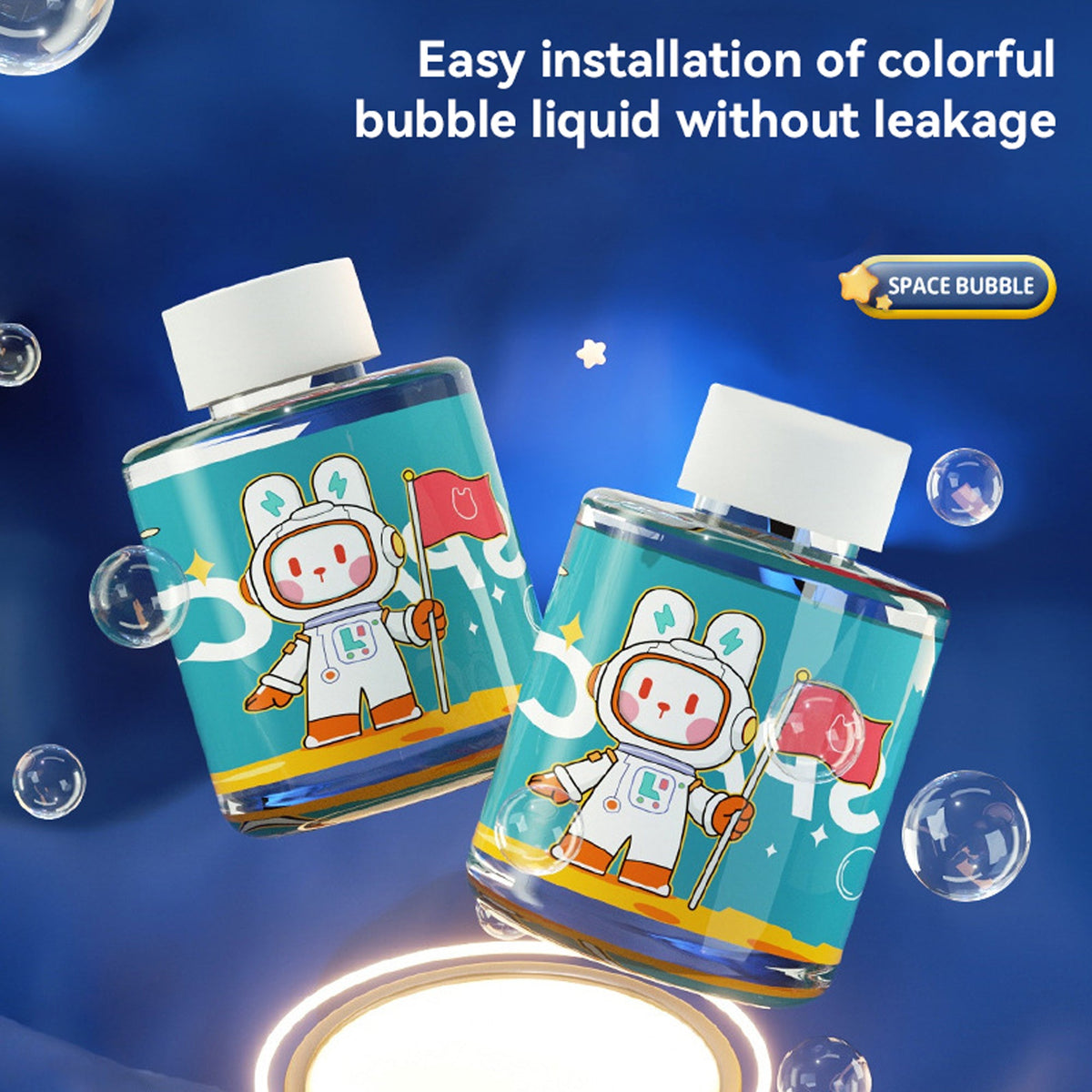 12 Hole Space Kids Bubble Machine Blue