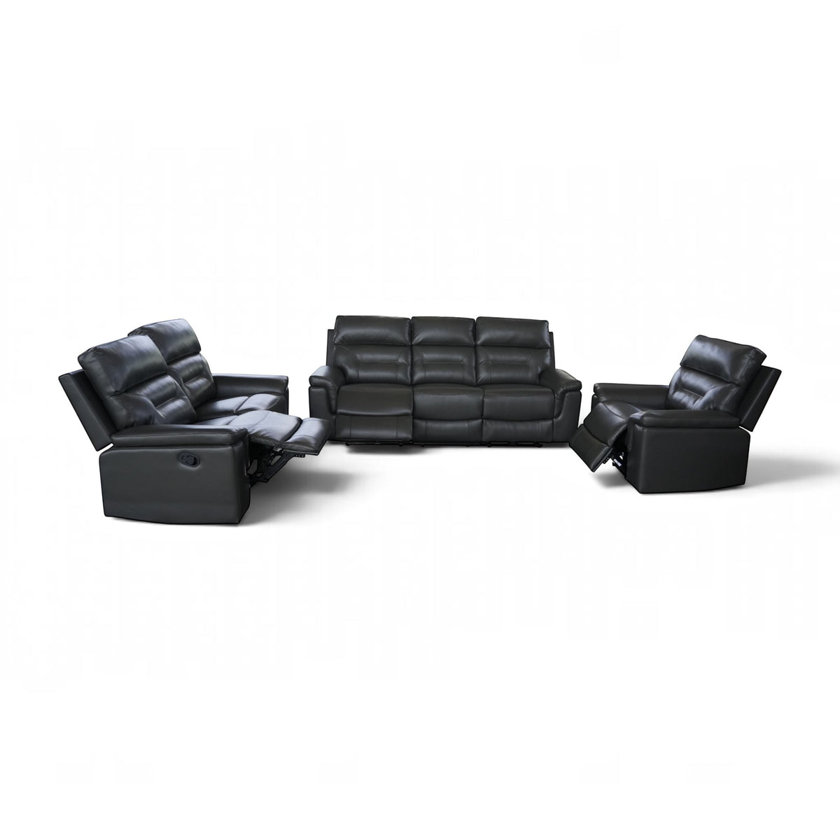 Ravello 3.2.1 Electric Recliner Lounge Suite with USB - Charcoal