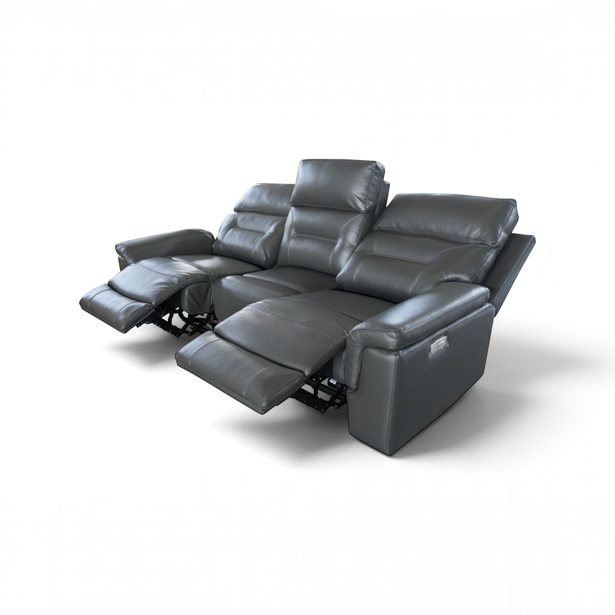 Ravello 3.2.1 Electric Recliner Lounge Suite with USB - Charcoal