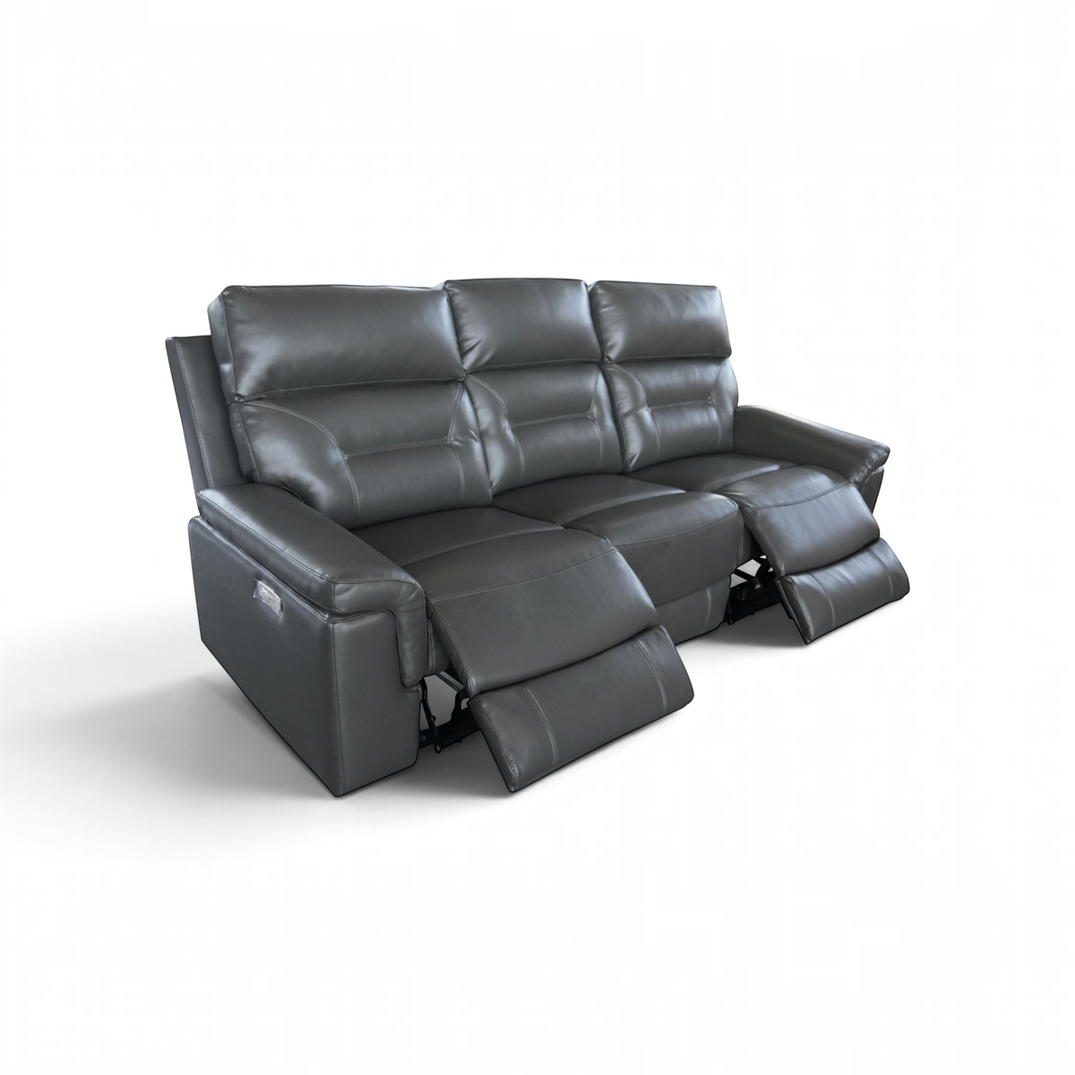 Ravello 3.2.1 Electric Recliner Lounge Suite with USB - Charcoal