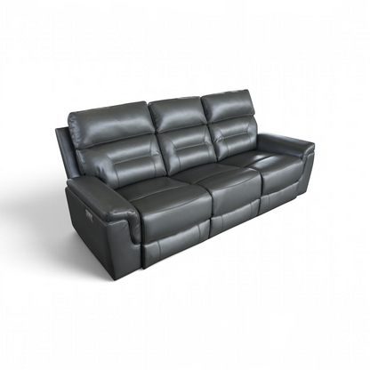 Ravello 3.2.1 Electric Recliner Lounge Suite with USB - Charcoal