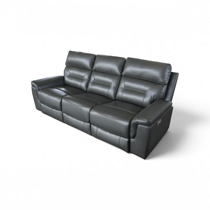 Ravello 3.2.1 Electric Recliner Lounge Suite with USB - Charcoal