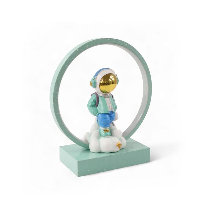 Astronaut Figurine Desk Lamp With Base Blue