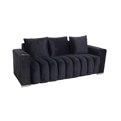 Lisbon 3 Division Couch - Black