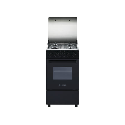 King Outdoor 50x50 Full Gas Stove with Grill – Matt Black & Stainless Steel KGI5050B