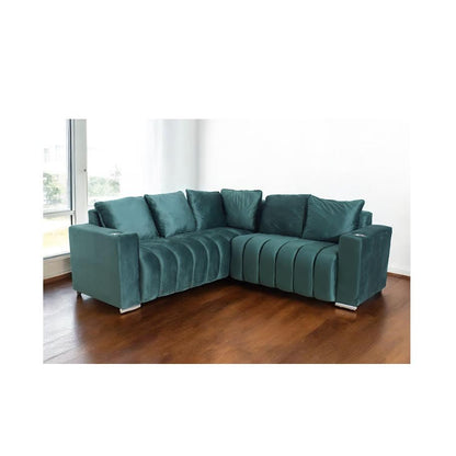 Lisbon 5 Division Corner Couch - Green