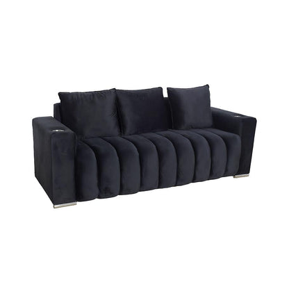 Lisbon 3 Division Couch - Black