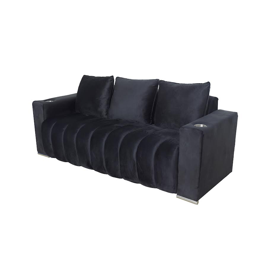 Lisbon 3 Division Couch - Black