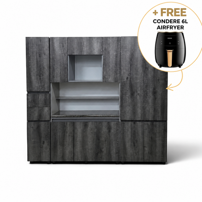 Manhattan 3 Piece Kitchen Scheme - Grey (+ Free Airfryer)