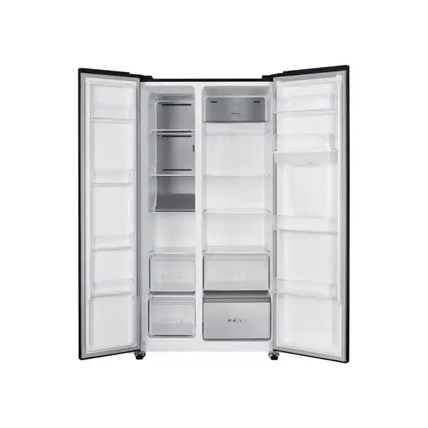 TCL 578L NETT NO FROST INVERTER SIDE BY SIDE REFRIGERATOR - GREY + FREE F117SDG BAR FRIDGE