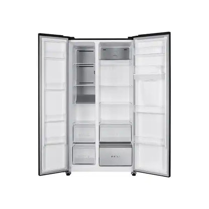 TCL 578L NETT NO FROST INVERTER SIDE BY SIDE REFRIGERATOR - GREY + FREE F117SDG BAR FRIDGE