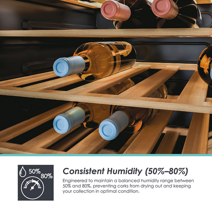 Candy DiVino 81 Bottle Monozone Wine Cooler with Bamboo Shelves – WiFi & BT