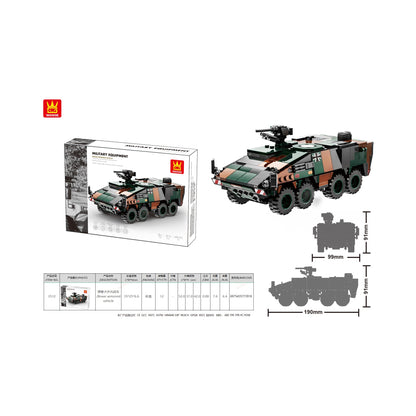 Wange Military Equipment Boxer Armoured Vehicle 438 Piece Building Block Set