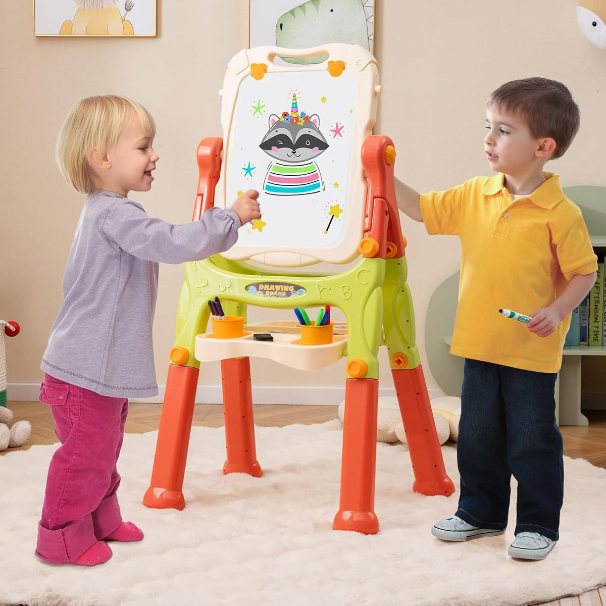 Double-Sided Plastic Drawing Board Multicoloured