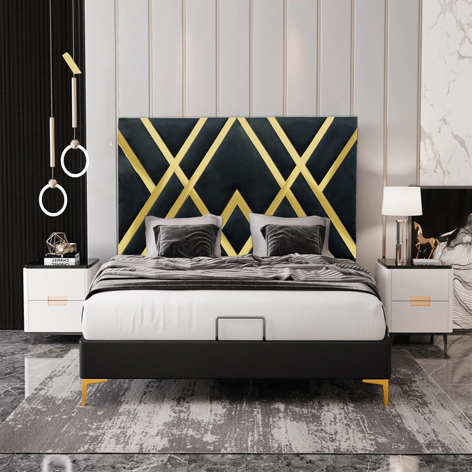 President Headboard Black & Gold