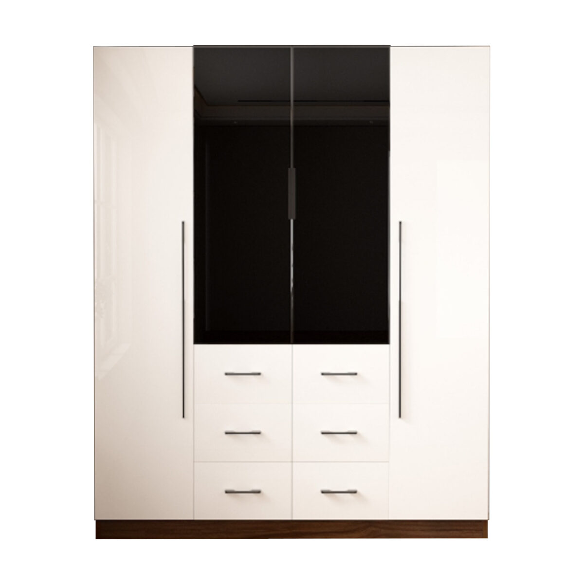 4 Door Wardrobe White Wood Grain – MW44GL