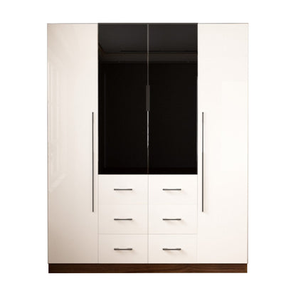 4 Door Wardrobe White Wood Grain – MW44GL