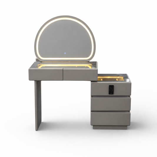 LED Dressing Table with Safe Beige