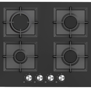 Midea 60cm 4 Burner Gas Hob – Black Glass