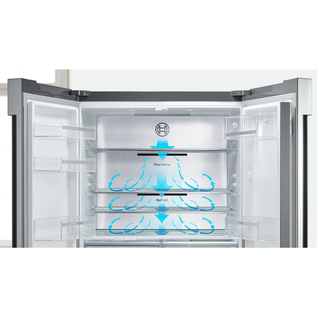 Bosch 646L Stainless Steel French Door Bottom Freezer, Multi Door - KFN96VPEA