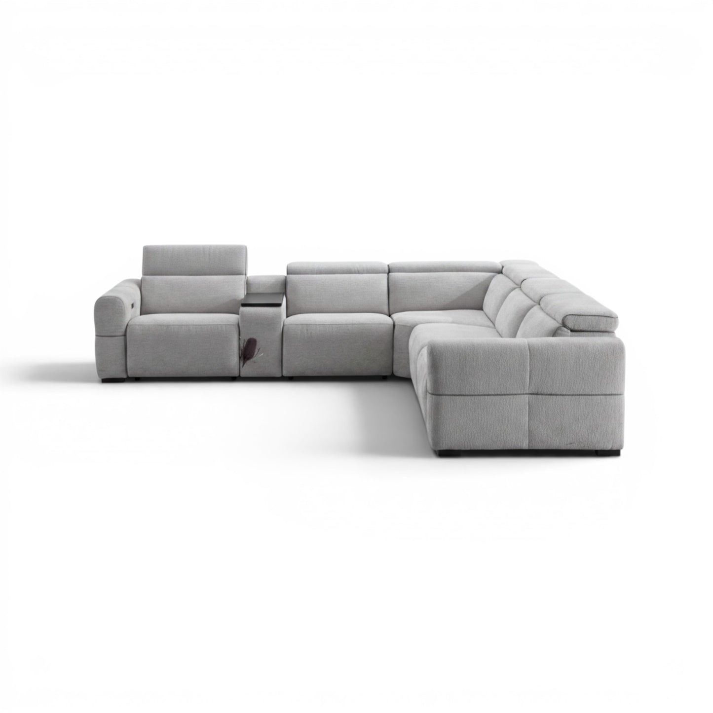 Barrie Dove 7Pc Corner Fabric Lounge Suite With Electric Recliners  80759