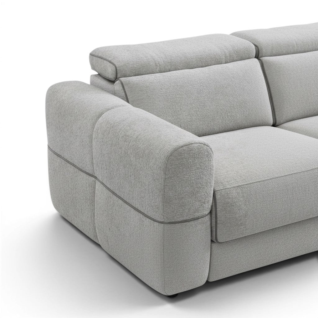 Barrie Dove 7Pc Corner Fabric Lounge Suite With Electric Recliners  80759
