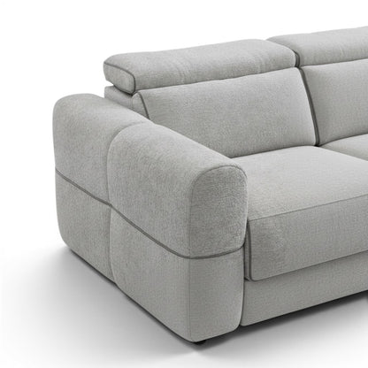 Barrie Dove 7Pc Corner Fabric Lounge Suite With Electric Recliners  80759