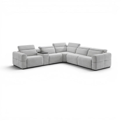 Barrie Dove 7Pc Corner Fabric Lounge Suite With Electric Recliners  80759