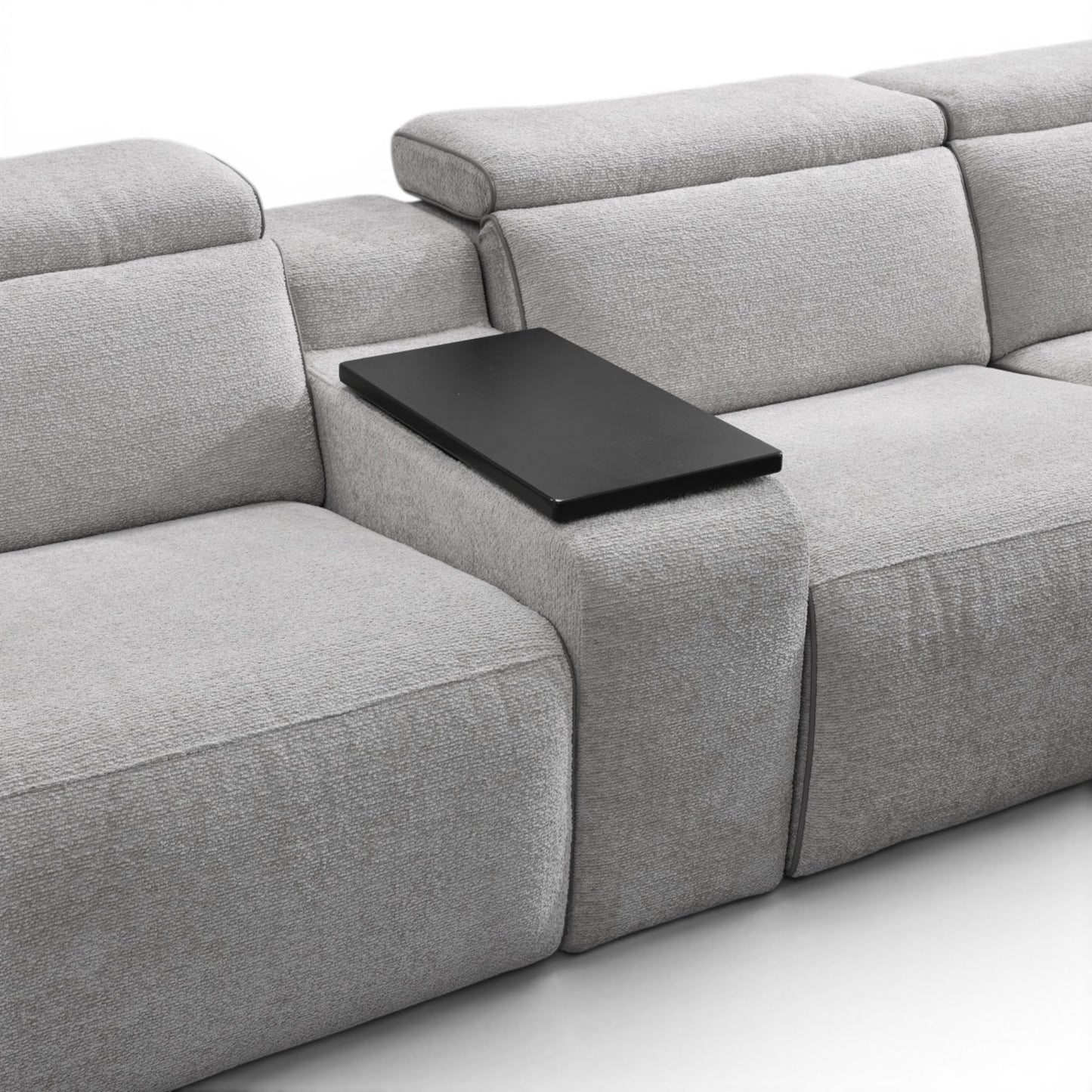 Barrie Dove 7Pc Corner Fabric Lounge Suite With Electric Recliners  80759