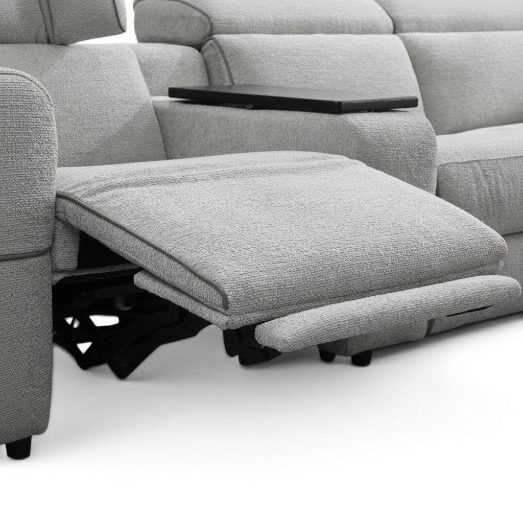 Barrie Dove 7Pc Corner Fabric Lounge Suite With Electric Recliners  80759