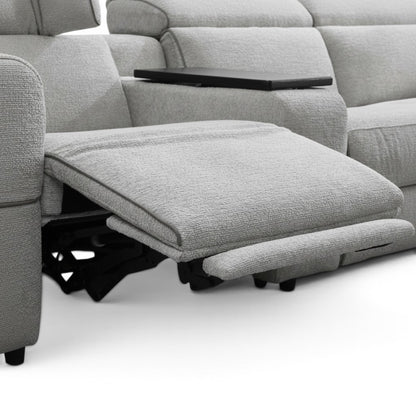 Barrie Dove 7Pc Corner Fabric Lounge Suite With Electric Recliners  80759