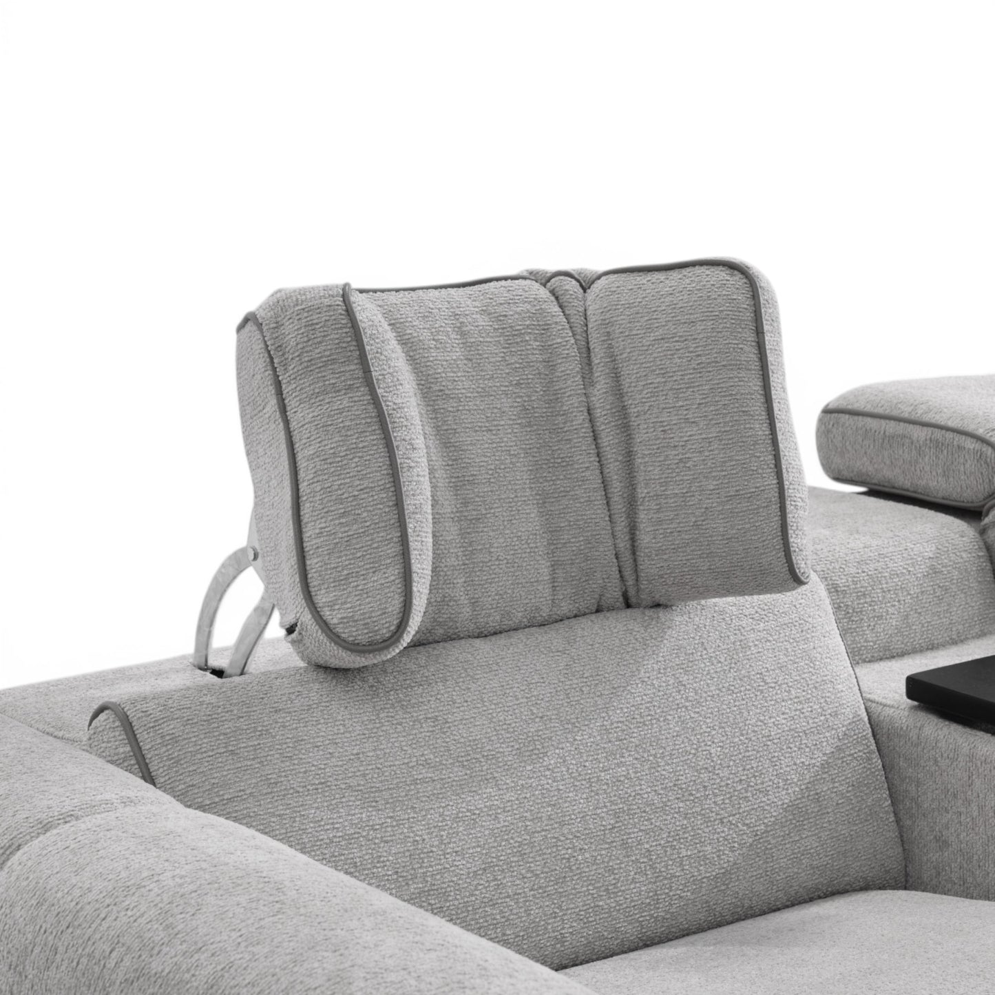 Barrie Dove 7Pc Corner Fabric Lounge Suite With Electric Recliners  80759