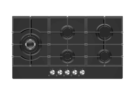 Midea 90CM Glass Black Hob - 90GP095