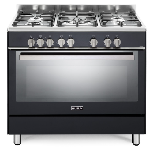 ELBA 90CM FRANCESCA 5BNR GAS STOVE -MATT BLACK- 01/9CX827MB