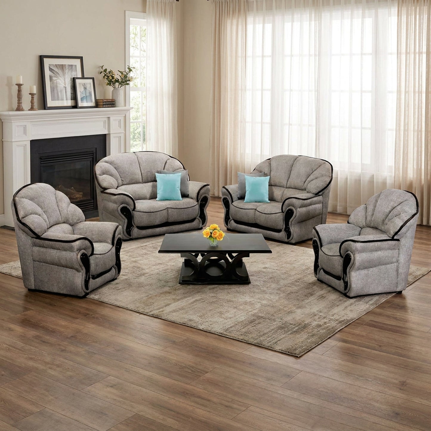 Azalia 4 Piece 2 2 1 1  Lounge Suite Fabric