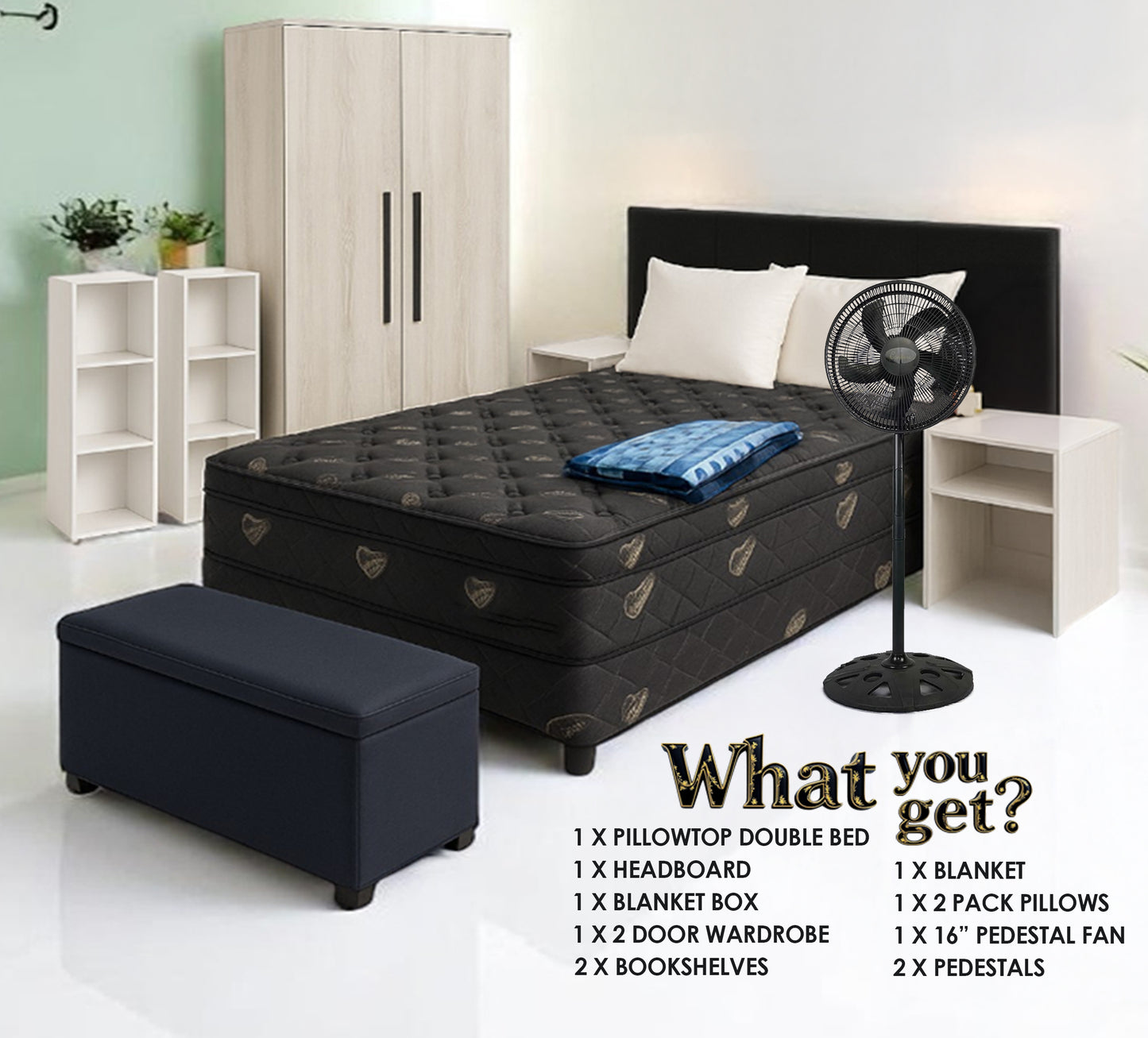 Spring Bedroom Bundle Upgrade Double PillowTop Bed (Limited Time Combo)