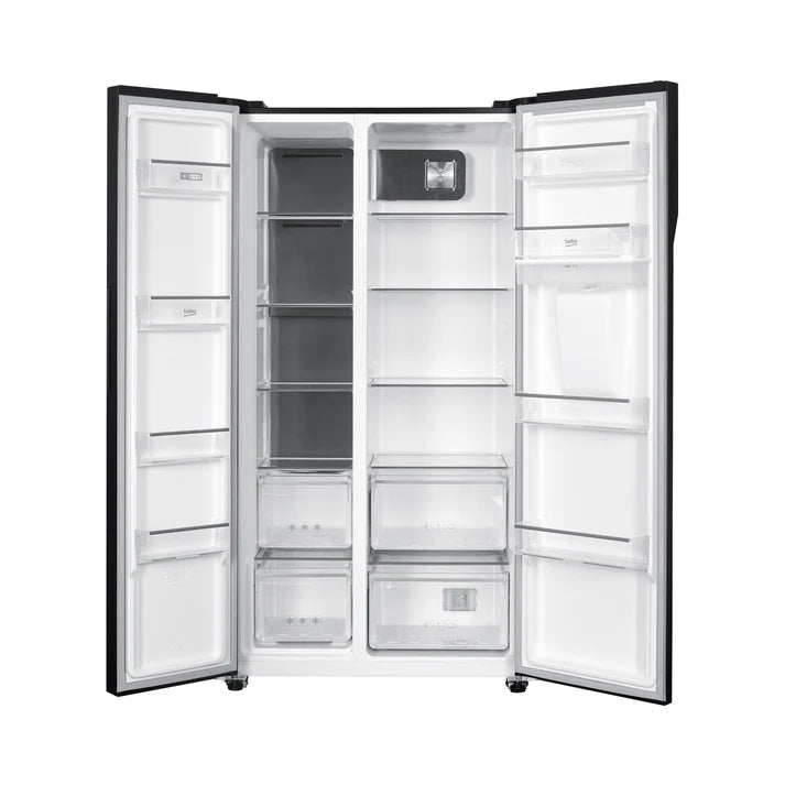 Beko 521L 91cm Side By Side Fridge Dark Inox