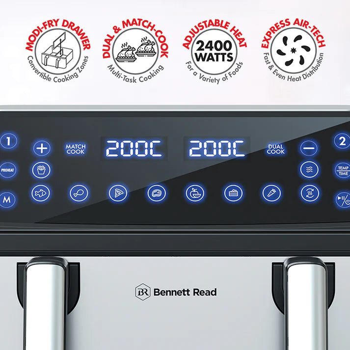 Bennett Read 10.5Lt Triple Zone Air Fryer Black