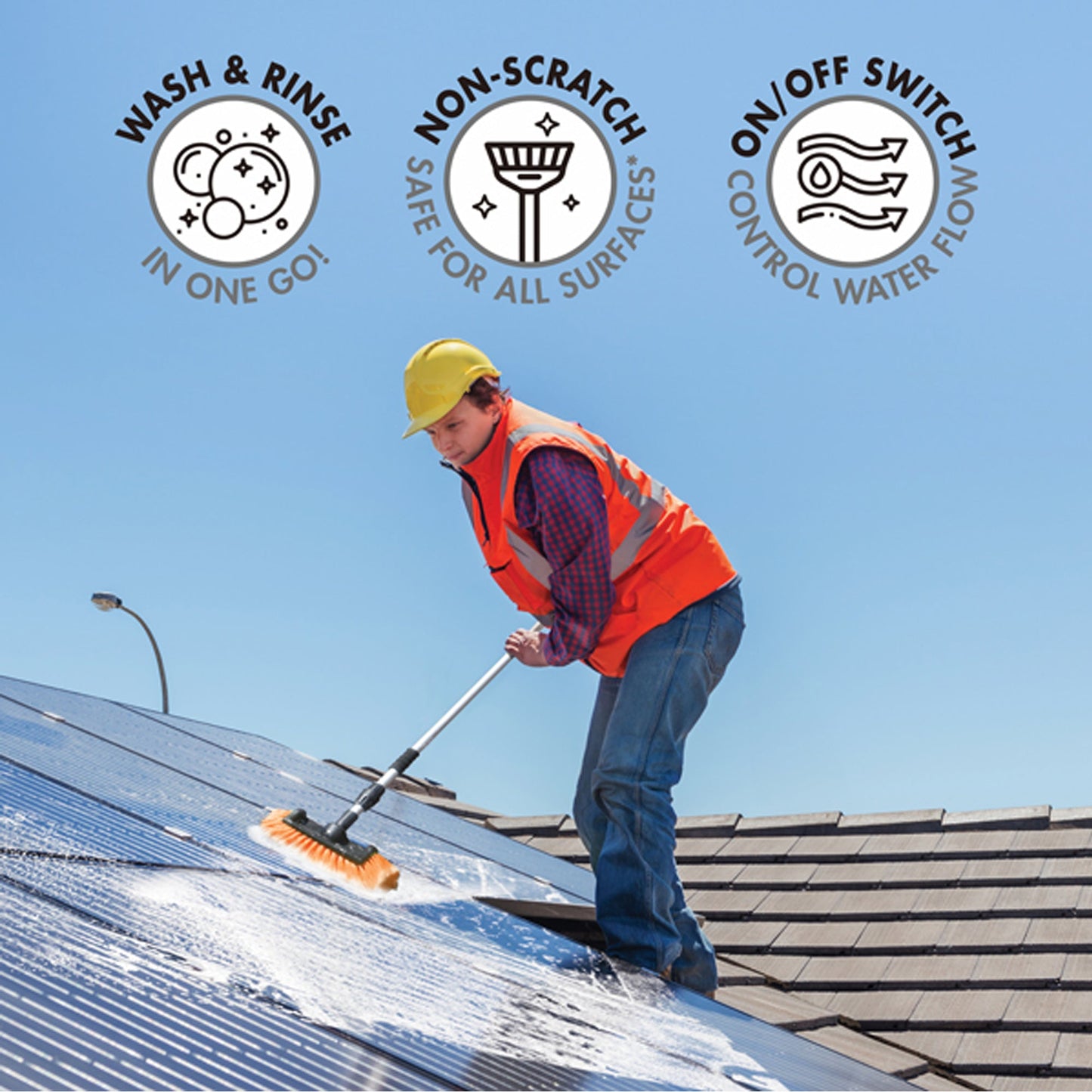 Bennett Read 2m Telescopic Cleaning Brush Black & Orange