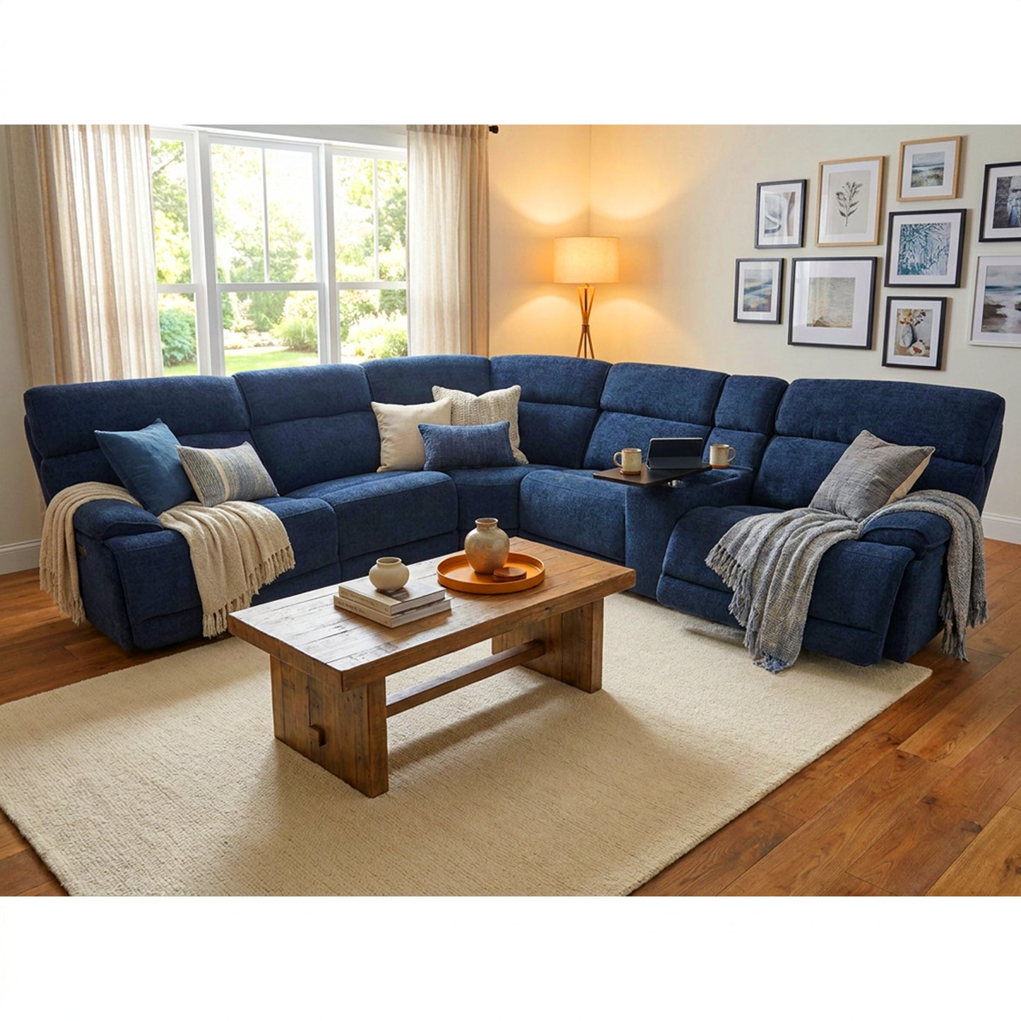 Modern Modular Sectional Fabric Electric Reclining Sofa Corner EU-71287M