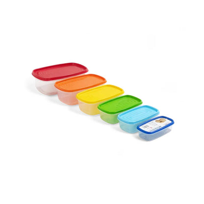 CH 6 Piece Rainbow Rectangular Container Set Clear