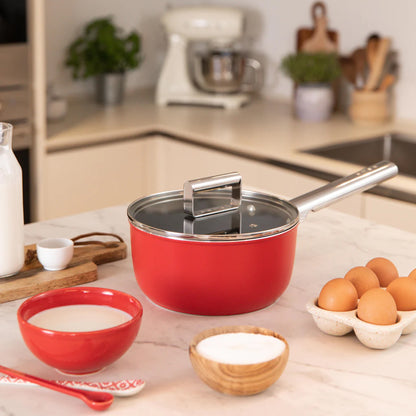 Smeg Sauce Pan 20CM - Red