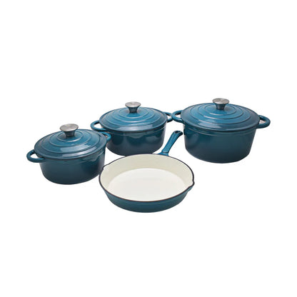 CTH 7 Piece Cast Iron Pot Set -Assorted Colours