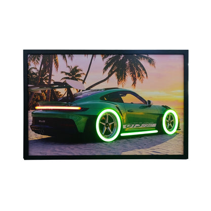 70 x 40cm Car Frame with Lights Green