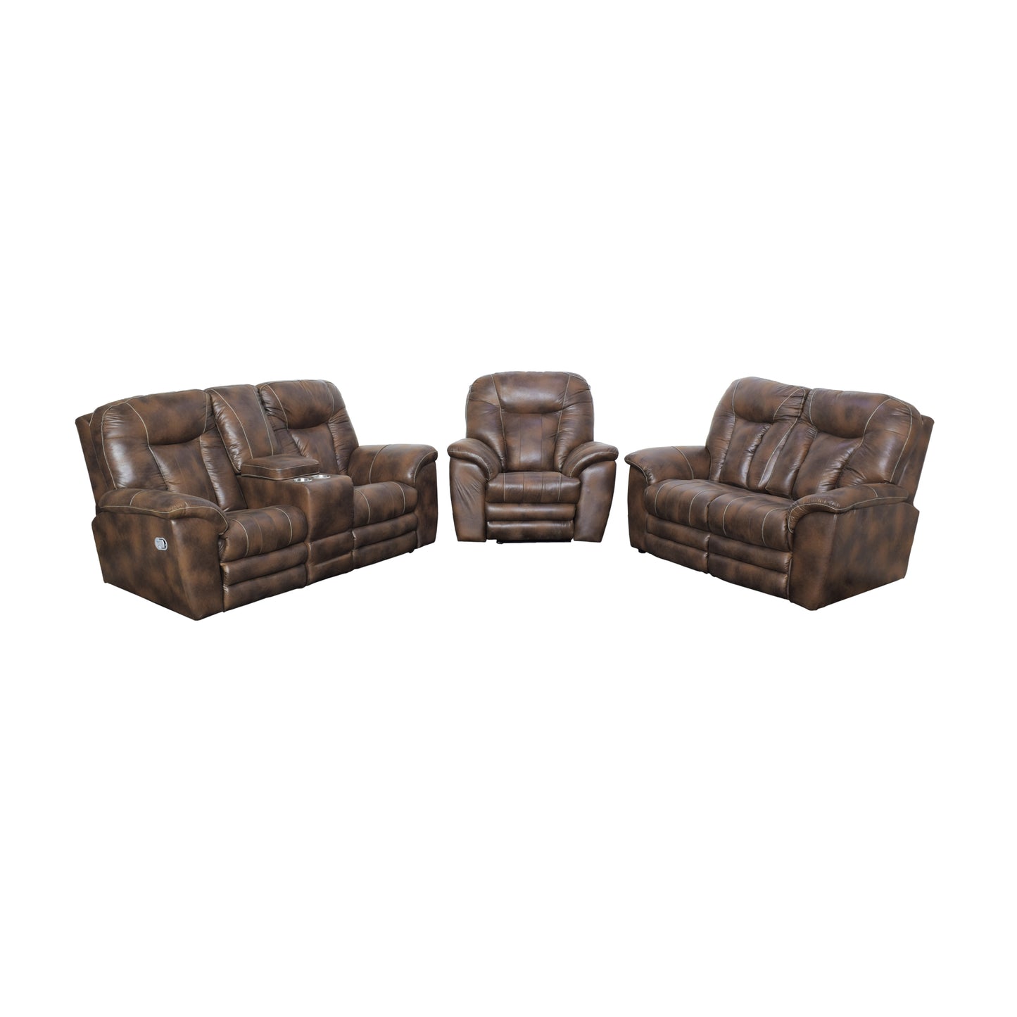 Caxton 3 Piece Sofa Brown 2-2-1