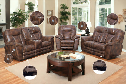 Caxton 3 Piece Sofa Brown 2-2-1