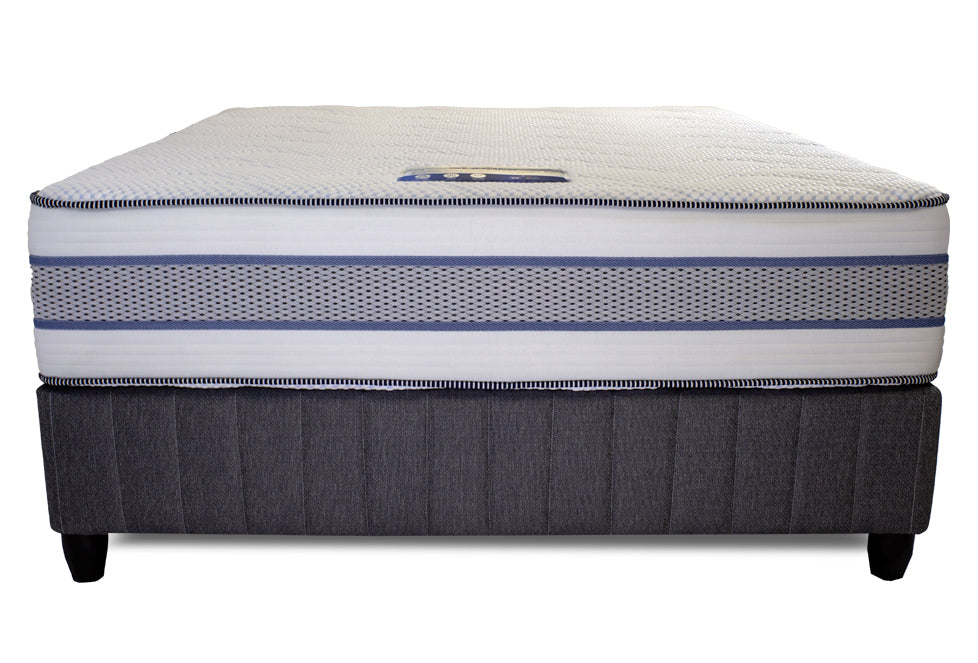 Cloud Nine Glacier queen bed on MJ base