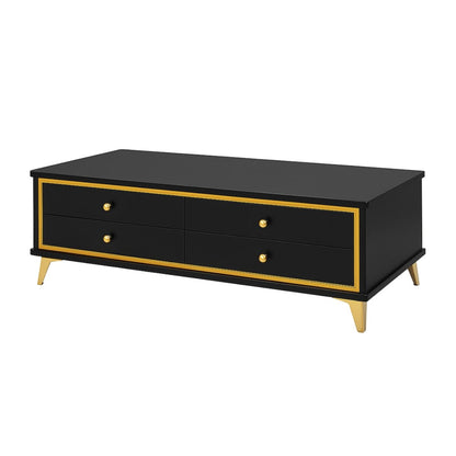 Modern Black & Gold 4-Drawer Coffee Table – MWCT958