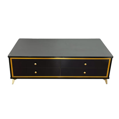 Modern Black & Gold 4-Drawer Coffee Table – MWCT958